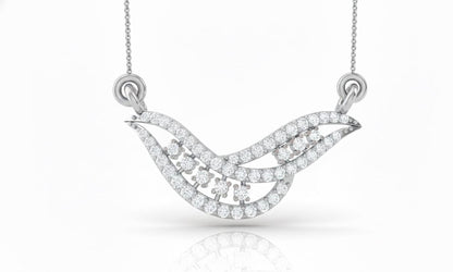 Moissanite Wave Pendant Necklace | Gold, Rose Gold & Silver | Minimal Luxury Gift for Her