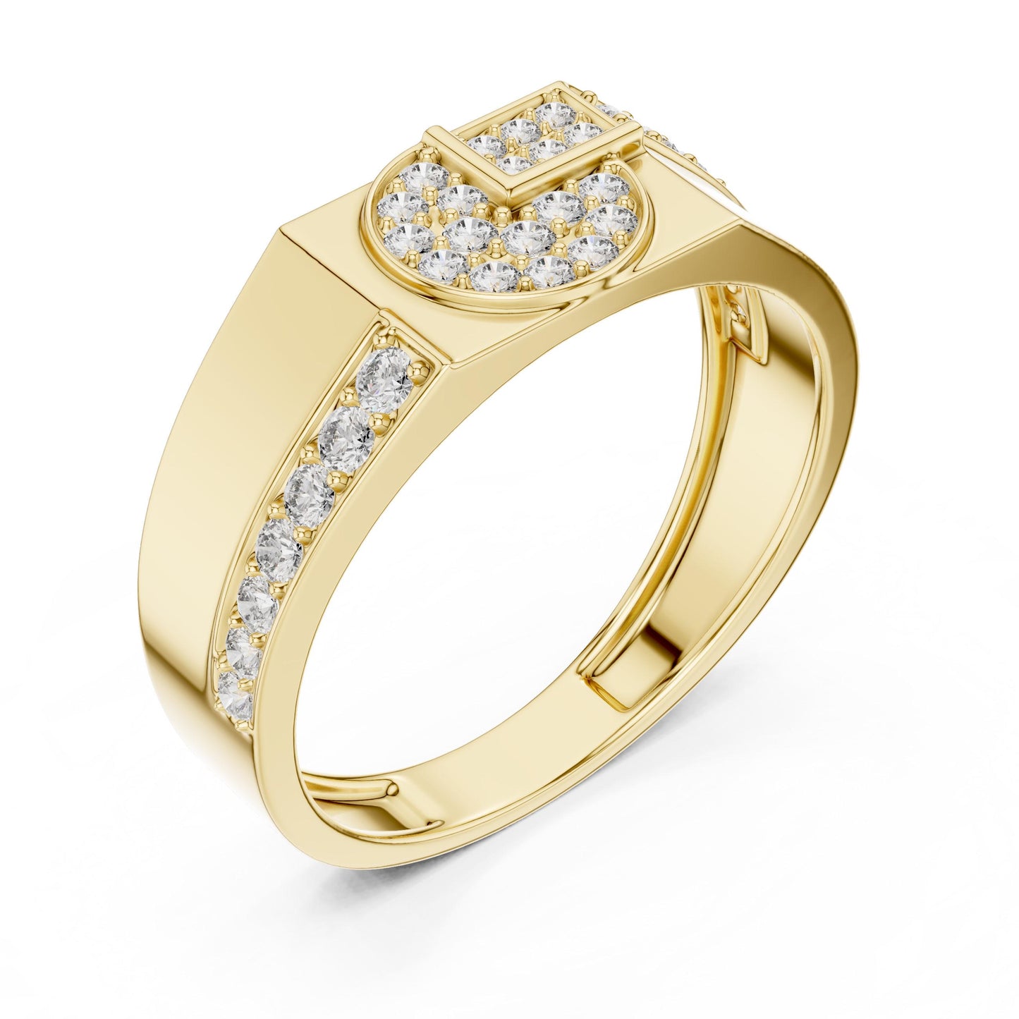Riora luxury moissanite diamond statement ring for women with gold band, perfect for bridal, anniversary, or cocktail occasions.