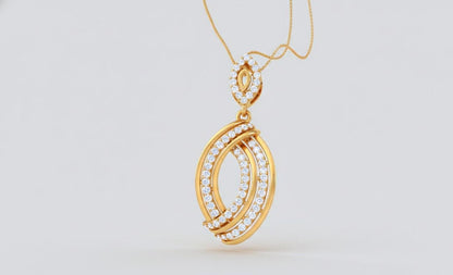 Moissanite Oval Pendant Necklace | Rose Gold, Adjustable Chain