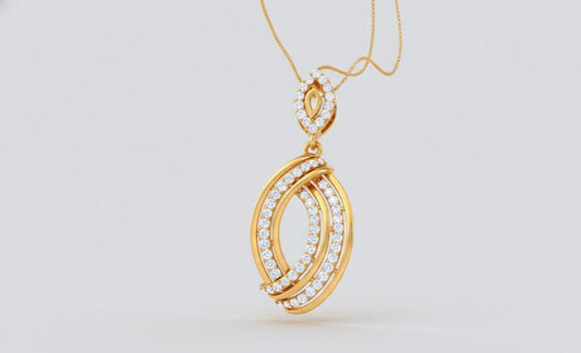 Moissanite Oval Pendant Necklace | Rose Gold, Adjustable Chain