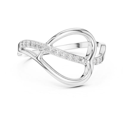 Riora Infinity Moissanite ring with an elegant knot design, featuring sparkling moissanite stones for women’s anniversary or promise jewelry.