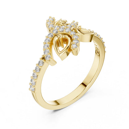 Elegant rose gold butterfly moissanite engagement ring with minimalist, nature-inspired design by Riora.