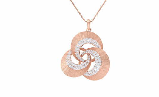 Moissanite Interlocking Circle Pendant Necklace | Gold Rose Silver | Hypoallergenic Bridal Jewelry Gift for Her