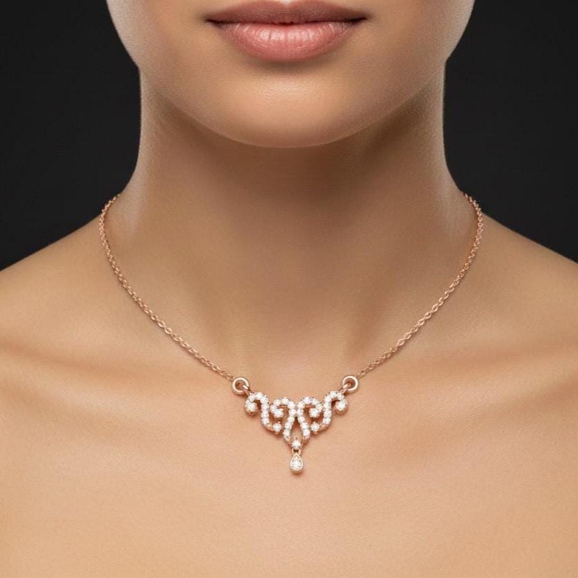 Moissanite Pendant Necklace | Non-Allergenic Bridal Jewelry