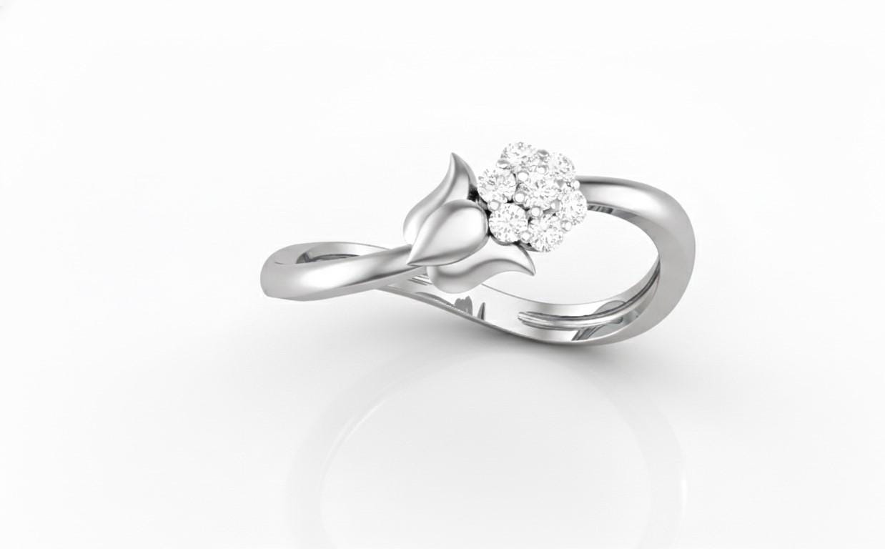 Moissanite Flower Ring | Rose Gold Silver Hypoallergenic Engagement & Promise Ring for Women