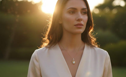Moissanite Teardrop Jewelry Set for Women | Necklace, Earrings & Ring | Gold, Rose Gold & Silver | Bridal & Valentine Gift