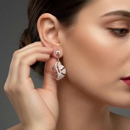 Moissanite Drop Stud Earrings | Hypoallergenic Bridal & Valentine Jewelry | Gold, Rose Gold, Silver