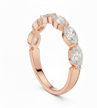 Oval CZ Eternity Band Ring | Hypoallergenic Gold Rose Gold Silver | Anniversary Promise Ring for Her