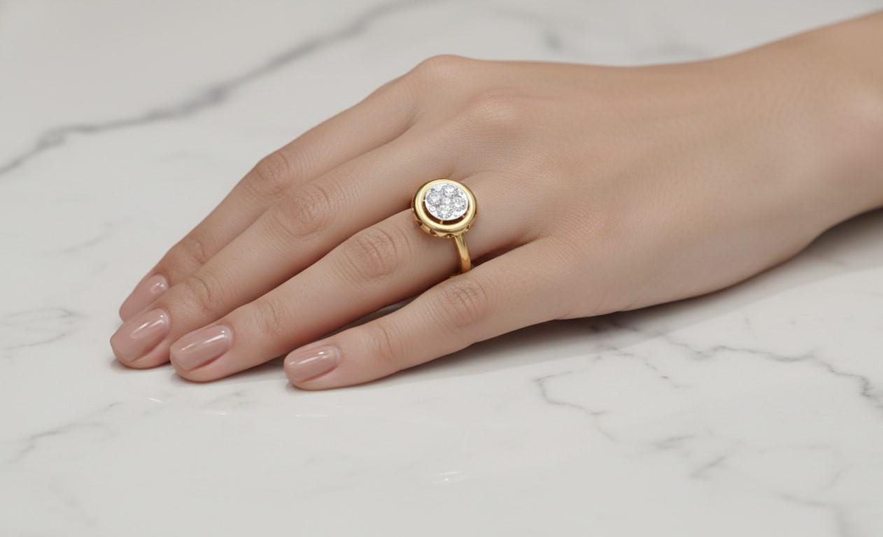 Moissanite Halo Ring for Women | Gold, Rose Gold & Silver | Sizes 5–11 | Engagement, Promise & Anniversary Gift