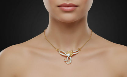 Moissanite Floral Swirl Pendant Necklace for Women | Gold, Rose Gold & Silver | Adjustable 22" Chain | Bridal & Anniversary Gift