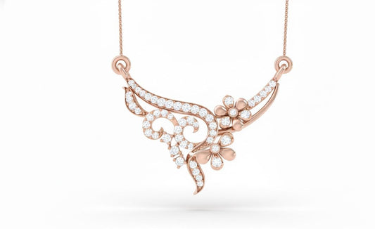 Moissanite Floral Leaf Pendant Necklace for Women | Gold, Rose Gold & Silver | Elegant Gift for Her