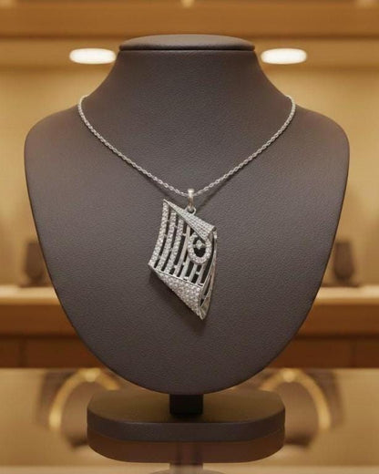 Geometric Pendant Jewelry Moissanite Hypoallergenic Necklace Modern Luxury Chain