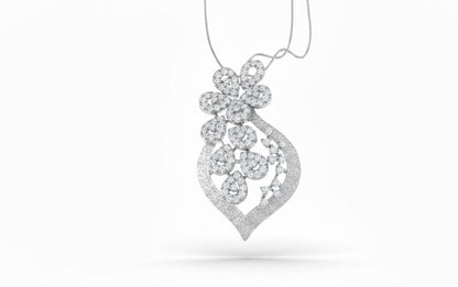 Gold rose silver floral leaf pendant necklace with 22-inch adjustable chain, hypoallergenic gift for her by Riora