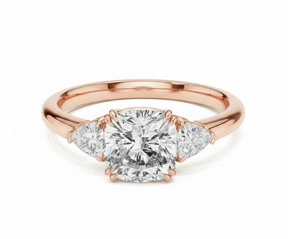 Riora elegant CZ engagement ring with rose gold and silver finish, hypoallergenic, nickel-free bridal promise ring.