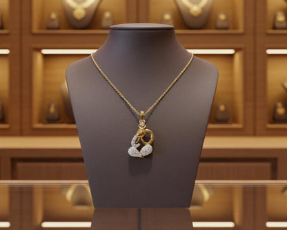 Moissanite Heart Pendant Necklace | Hypoallergenic | Gold, Rose Gold, Silver