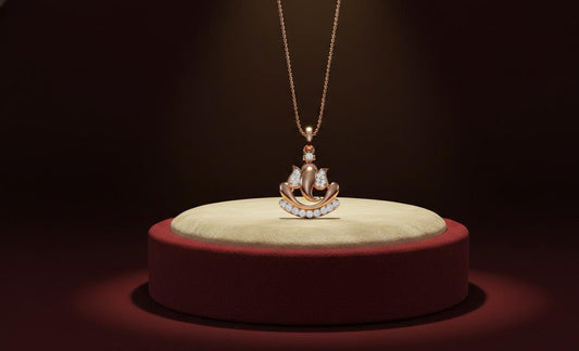 Moissanite Lotus Pendant Necklace | Hypoallergenic Symbolic Jewelry | Gold, Rose Gold, Silver