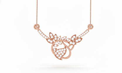 Moissanite Leaf Pendant Necklace, Hypoallergenic Adjustable Chain
