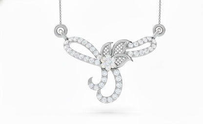 Moissanite Floral Swirl Pendant Necklace for Women | Gold, Rose Gold & Silver | Adjustable 22" Chain | Bridal & Anniversary Gift