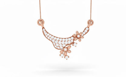 Moissanite Floral Pendant Necklace for Women | Gold, Rose Gold & Silver | Wedding & Anniversary Gift