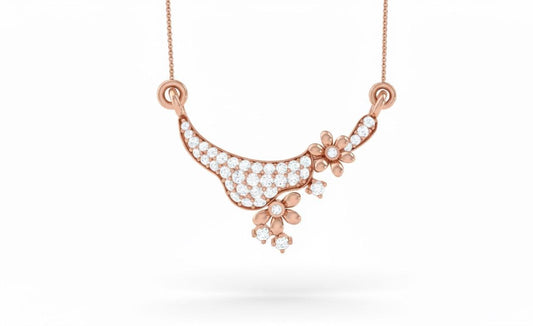 Moissanite Floral Pendant Necklace for Women | Gold, Rose Gold & Silver | Wedding & Anniversary Gift