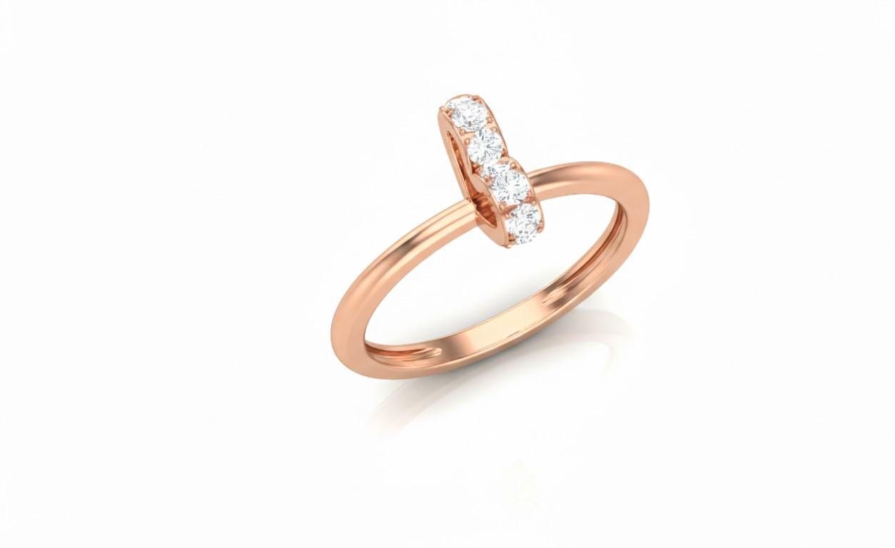 Moissanite Bar Ring | Dainty Diamond Look Ring | Hypoallergenic Stackable Promise Ring
