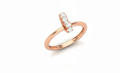 Moissanite Bar Ring | Dainty Diamond Look Ring | Hypoallergenic Stackable Promise Ring