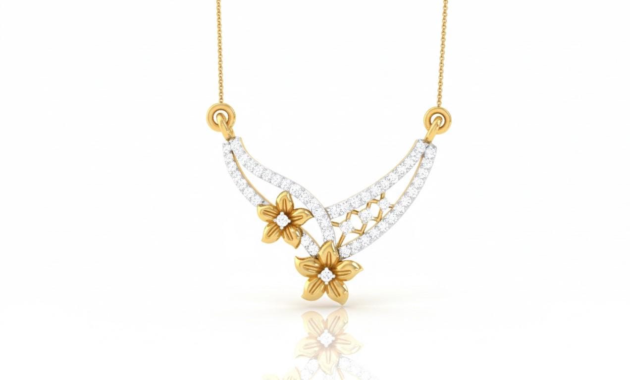 Moissanite Floral Pendant Necklace | Dainty Flower Jewelry for Women | Gold, Rose Gold & Silver