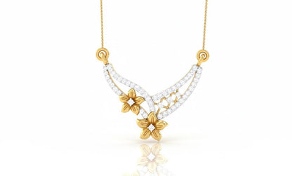 Moissanite Floral Pendant Necklace | Dainty Flower Jewelry for Women | Gold, Rose Gold & Silver