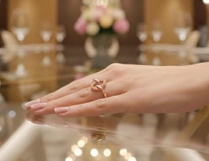 Infinity Moissanite Ring for Women | Hypoallergenic Heart Ring Gift