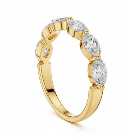 Oval CZ Eternity Band Ring | Hypoallergenic Gold Rose Gold Silver | Anniversary Promise Ring for Her