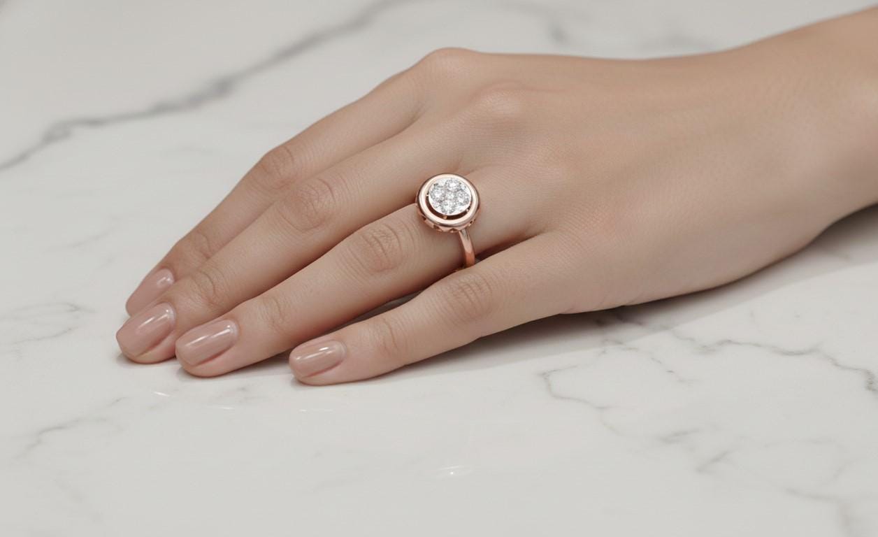 Moissanite Halo Ring for Women | Gold, Rose Gold & Silver | Sizes 5–11 | Engagement, Promise & Anniversary Gift
