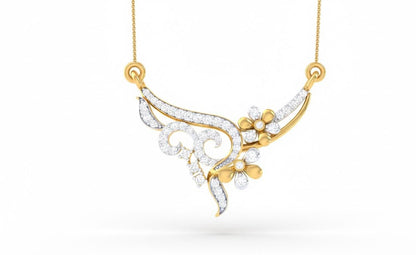 Moissanite Floral Leaf Pendant Necklace for Women | Gold, Rose Gold & Silver | Elegant Gift for Her