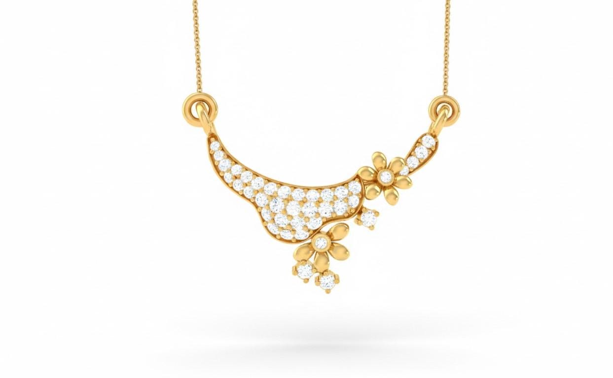 Moissanite Floral Pendant Necklace for Women | Gold, Rose Gold & Silver | Wedding & Anniversary Gift