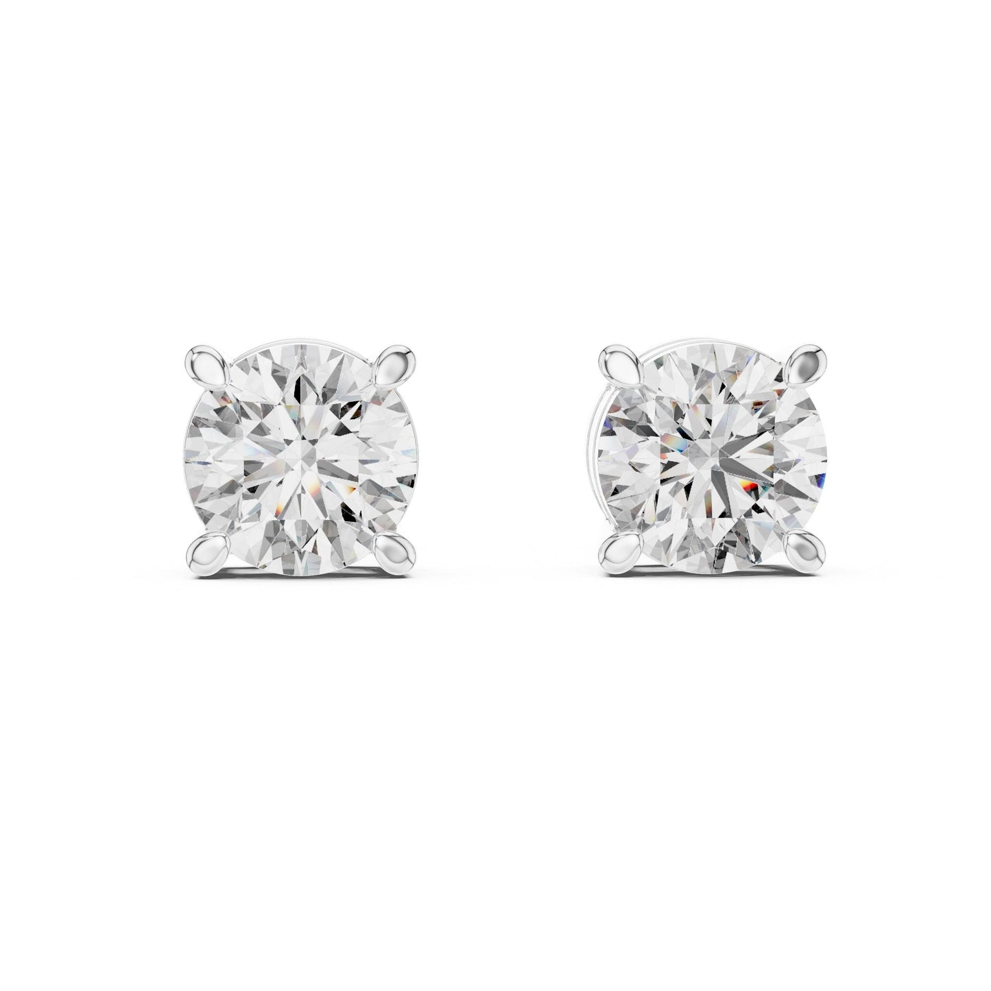 Riora rose gold moissanite diamond stud earrings featuring a minimalist dainty design, ideal for everyday or bridal jewelry.