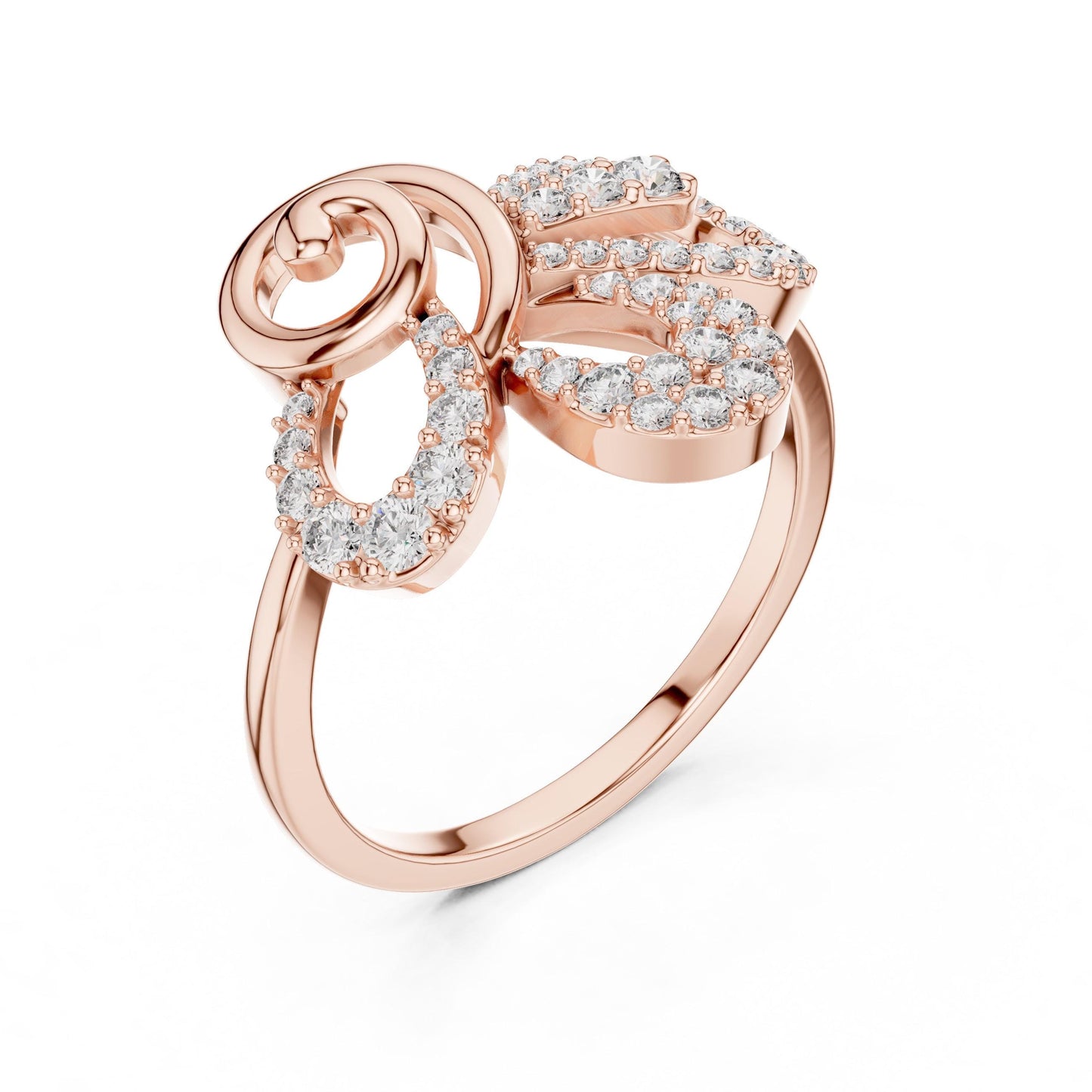 Riora elegant gold promise ring with a bow knot design and moissanite diamond accents, minimalist bridal jewelry.
