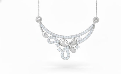 Moissanite Curved Pendant Necklace for Women | Gold, Rose Gold & Silver | Bridal & Anniversary Gift
