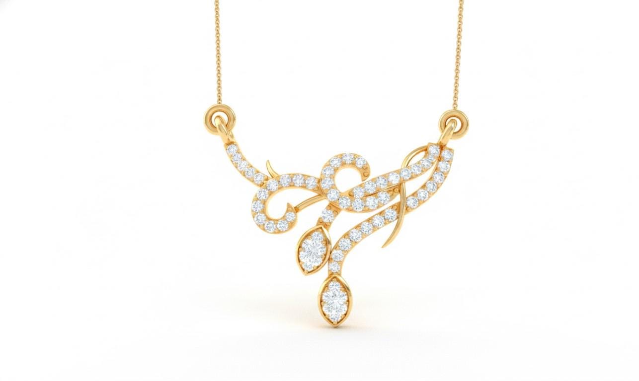 Moissanite Pendant Necklace, Rose Gold Bridal Jewelry, Adjustable Chain