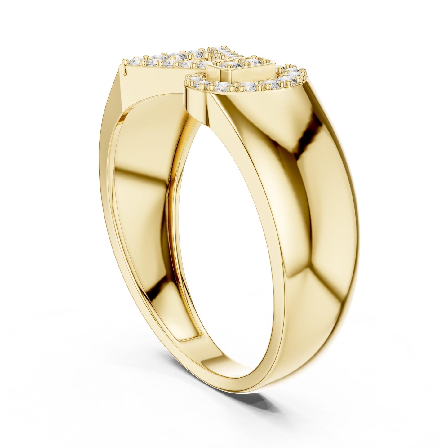 Riora luxury moissanite diamond statement ring in gold rose, featuring a bold cocktail design for bridal or party jewelry.