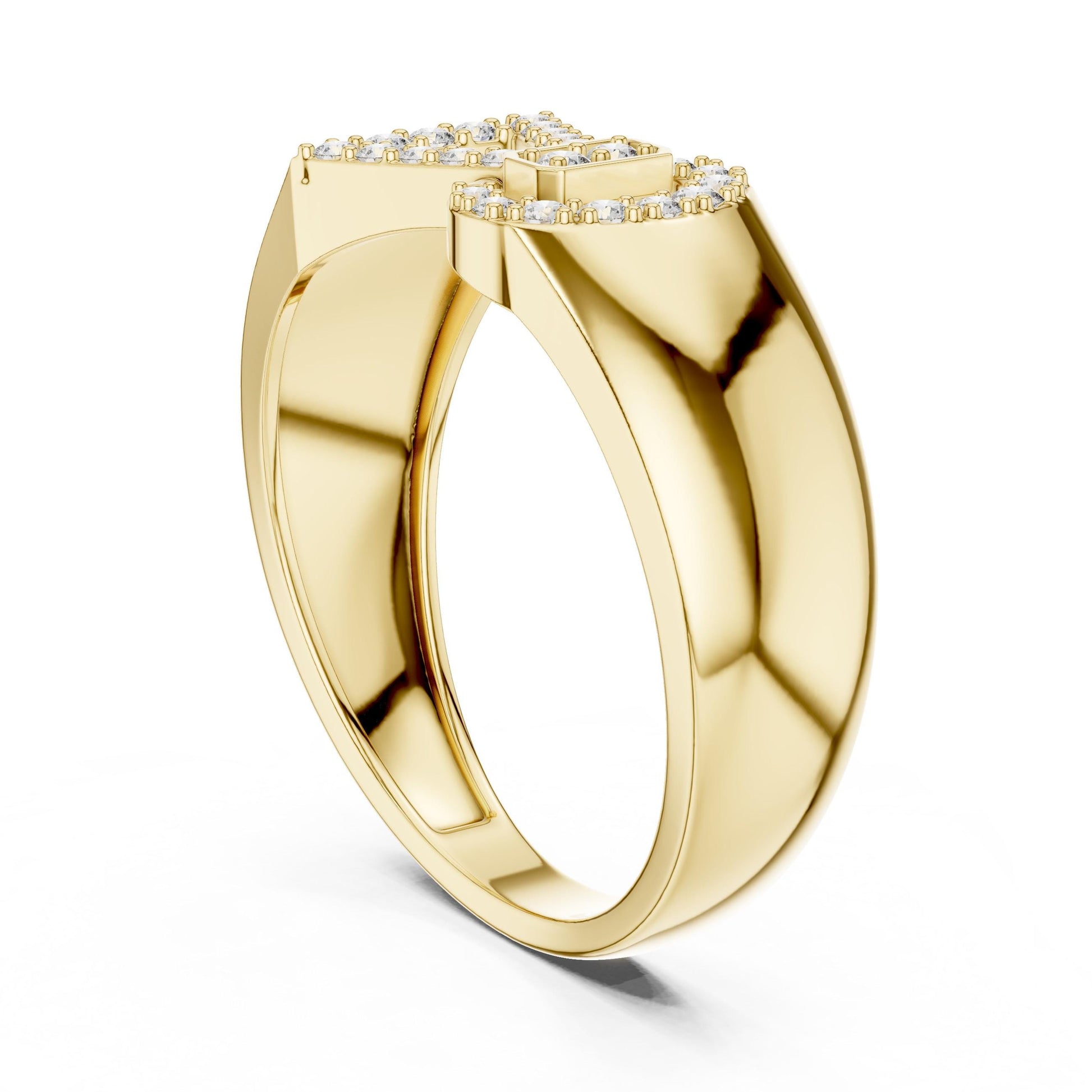 Riora luxury moissanite diamond statement ring in gold rose, featuring a bold cocktail design for bridal or party jewelry.