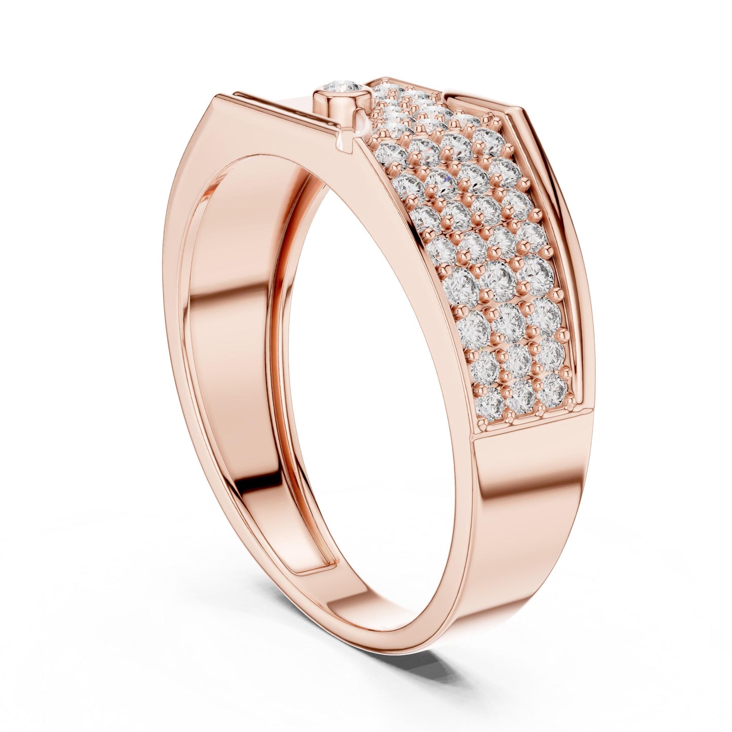 Riora luxury CZ statement ring for men and women, gold and silver band, hypoallergenic wedding or anniversary gift