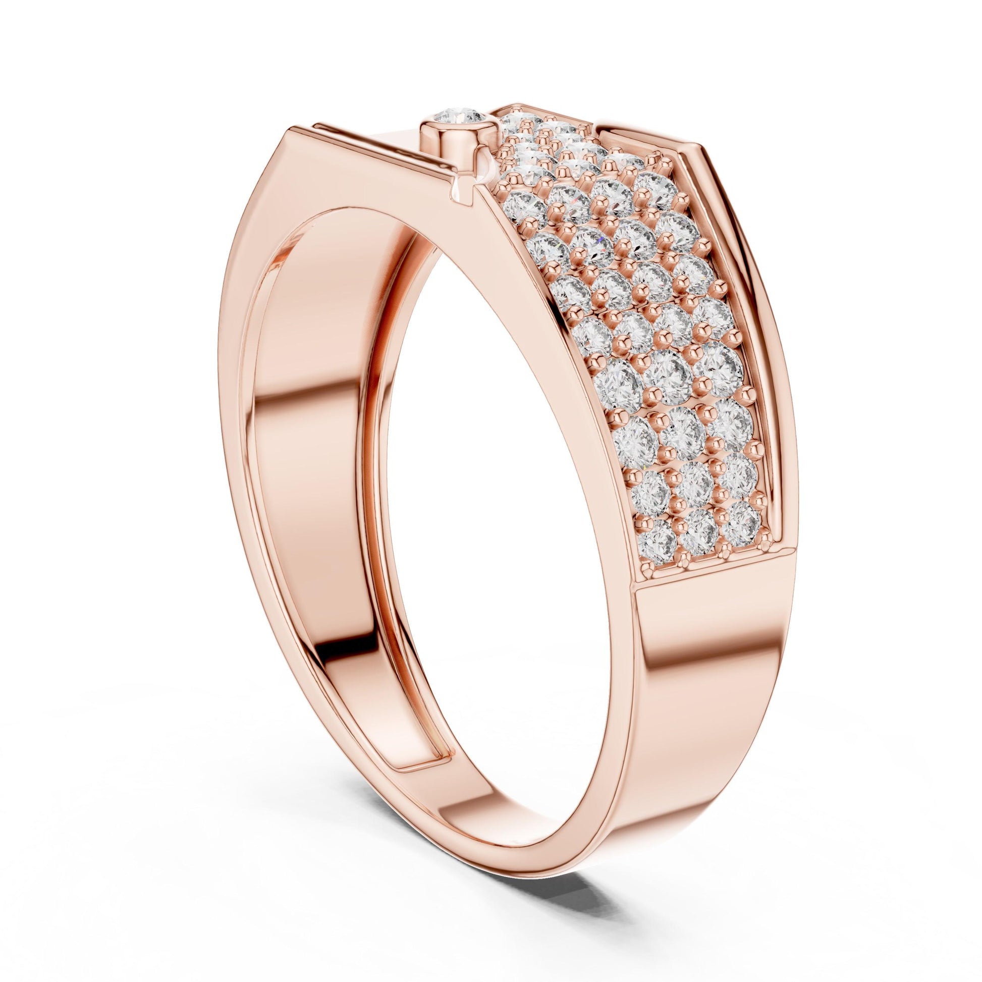 Riora luxury CZ statement ring for men and women, gold and silver band, hypoallergenic wedding or anniversary gift