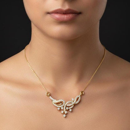 Moissanite Leaf Pendant Necklace, Rose Gold Silver Jewelry Gift for Her Valentine Love