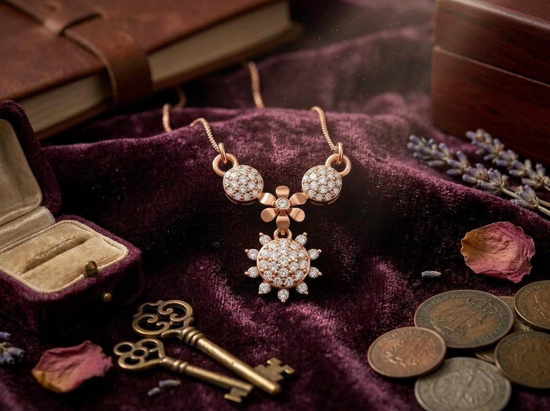 Riora moissanite floral sunburst necklace in gold, rose gold, and silver with dainty bridal pendant for women