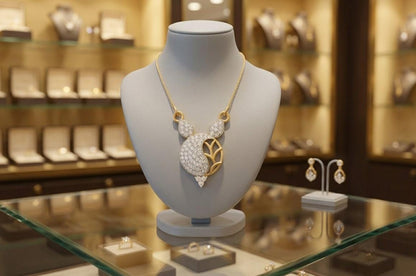 Moissanite owl pendant necklace by Riora with gold, rose, and silver tones, adjustable chain, animal jewelry gift.