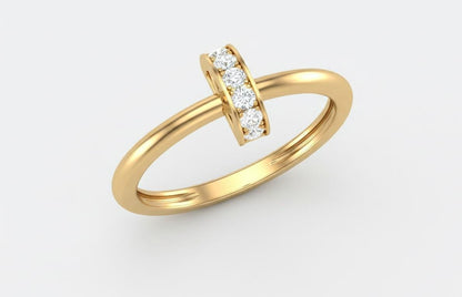 Moissanite Band Ring – Minimal Gold Silver Engagement Ring for Her