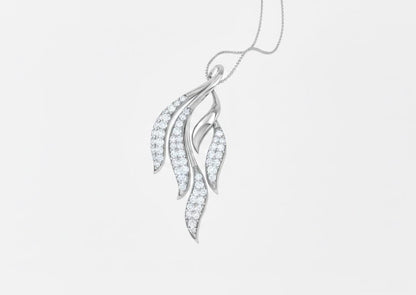Moissanite Leaf Pendant Necklace for Women | Gold, Rose Gold & Silver | Bridal & Valentine Gift