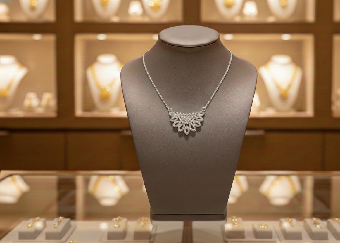 Riora butterfly moissanite diamond necklace with gold, rose, and silver finishes, featuring a dainty minimalist pendant for women.