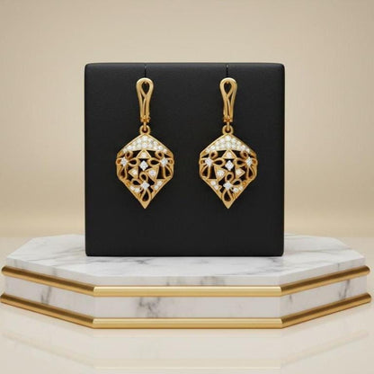 Moissanite Drop Stud Earrings | Hypoallergenic Luxury Dangle Earrings | Gold, Rose Gold & Silver | Riora