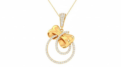 Moissanite Double Circle Pendant Necklace for Women | Gold, Rose Gold & Silver | Anniversary & Bridal Gift
