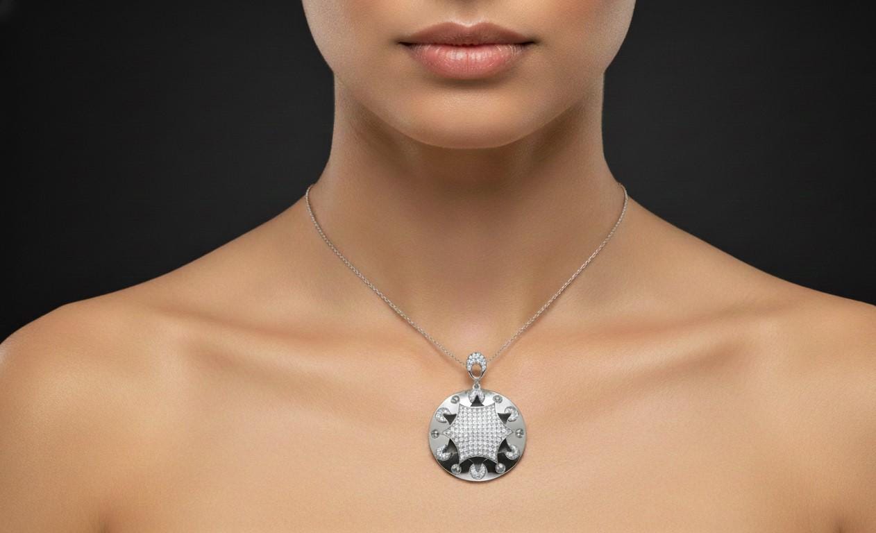 Moissanite Star Pendant Necklace – Hypoallergenic Charm, Adjustable 22in Chain